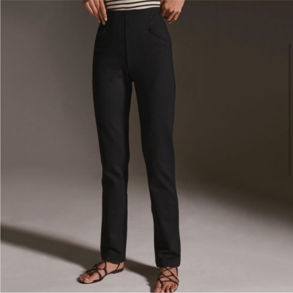 Anthropologie Maeve High Rise Slim‎ Ponte Leggings In Black Medium